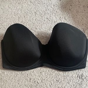 36H Black Strapless Bra